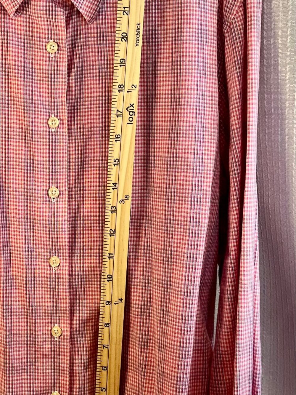 Vintage Panhandle Slim Pink Plaid Long Sleeve Western Show Shirt size XL - Picture 4 of 6